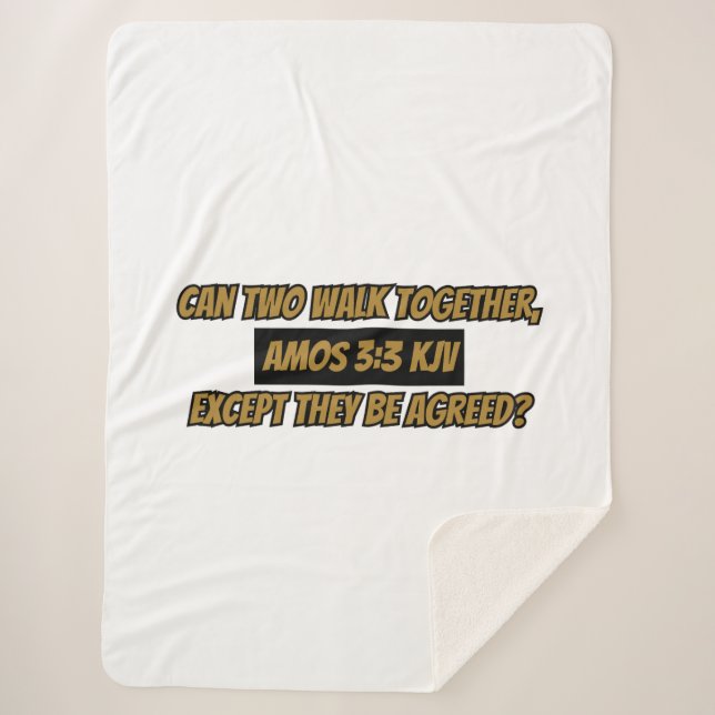 Amos 3:3 KJV Bible Verse Scripture Sherpa Blanket (Front)