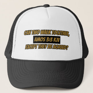 Amos 3:3 KJV Bible Verse Scripture Trucker Hat