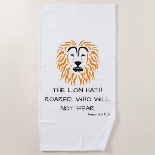 Amos 3:8 KJV Bible Scripture Verse Beach Towel