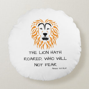 Amos 3:8 KJV Bible Scripture Verse Round Cushion