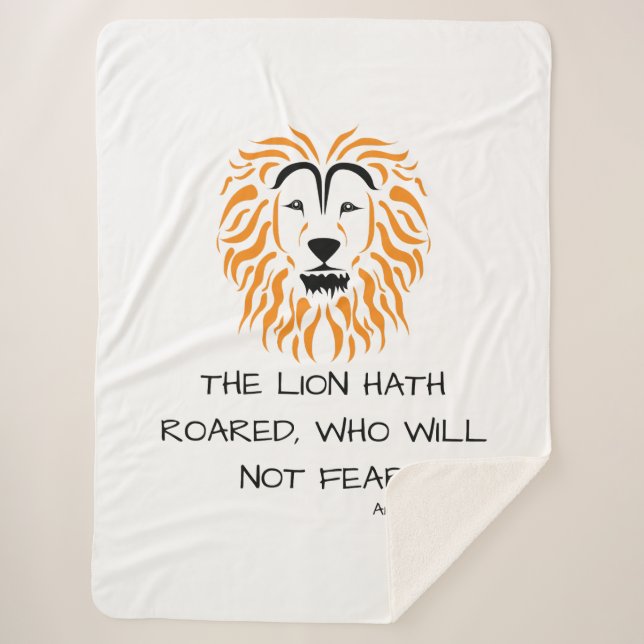 Amos 3:8 KJV Bible Scripture Verse Sherpa Blanket (Front)