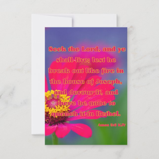 Amos 5:6 KJV Bible Scripture Pic Greeting Card (Front)