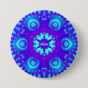 AMOS ~ COOL! ~ Shades of Purple and Blue ~ 7.5 Cm Round Badge
