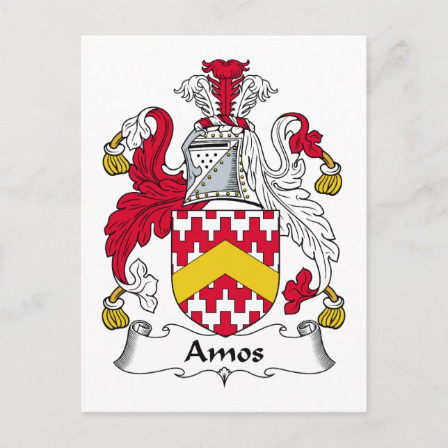 Amos Family Crest Postcard (Front)