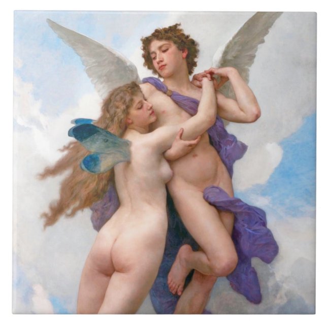Amour and Psyche, Bouguereau Tile (Front)