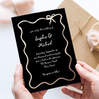 Amour Black | French Bow Wedding Rose Gold