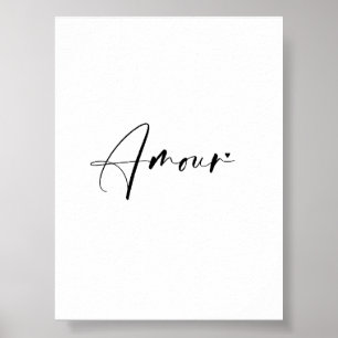 Amour - valentine typography poster