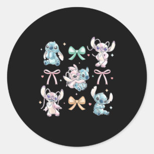 &amp; Angel Coquette Style Bows Valentine's Day  Classic Round Sticker