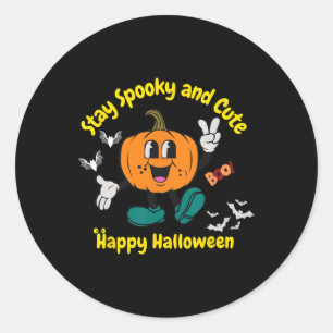 & Cute Halloween Pumpkin Classic Round Sticker