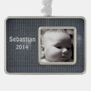 Amp grill cloth silver plated framed ornament