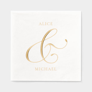 Ampersand and Names Foil Napkins