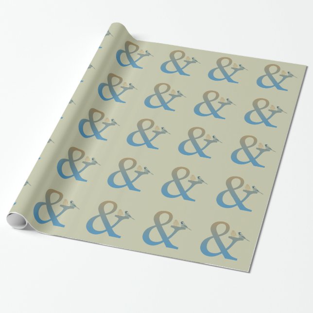 Ampersand Birds Wrapping Paper (Unrolled)