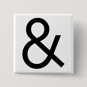 Ampersand - Black 15 Cm Square Badge