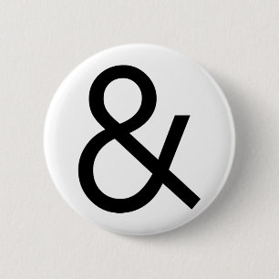 Ampersand - Black 6 Cm Round Badge