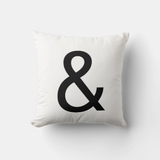 Ampersand Bold Text In Black And White Cushion