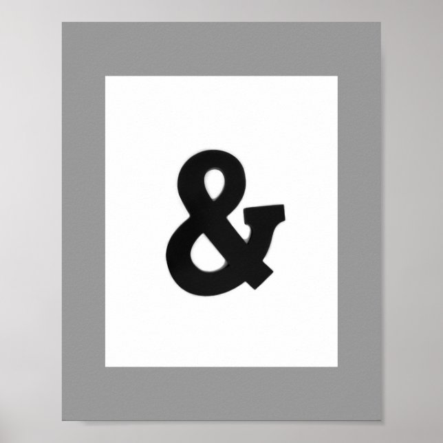 ampersand  bold wall art poster black and white (Front)