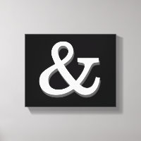 ampersand canvas wall art black and white