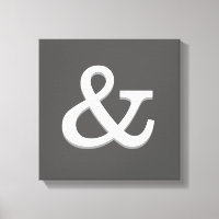 ampersand canvas wall art grey and white