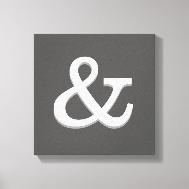 ampersand canvas wall art grey and white (Front)