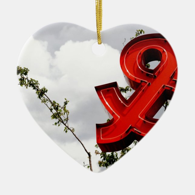 Ampersand Ceramic Tree Decoration (Front)