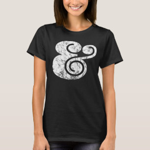 Ampersand "&" Distressed Graphic   BL White   T-Shirt