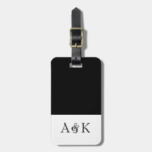 Ampersand Elegance: Black Honeymoon Luggage Tag