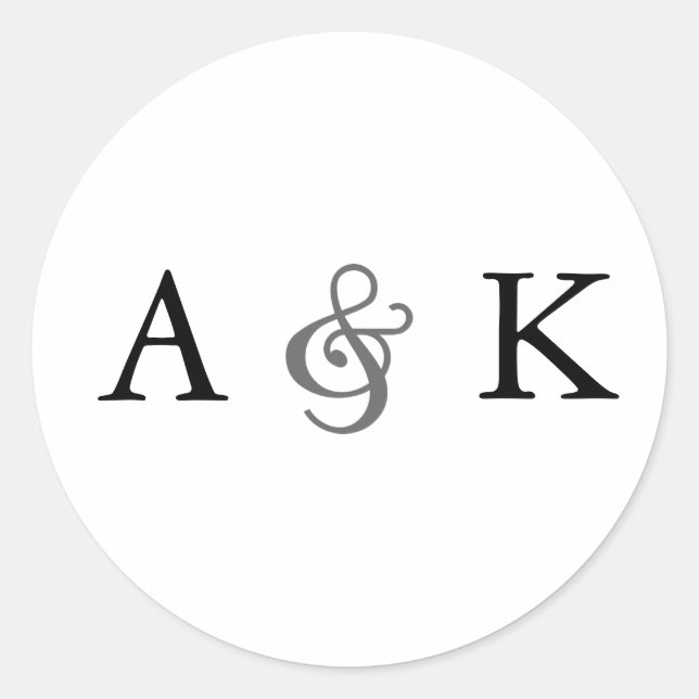 Ampersand Elegance: Grey Envelope Seals (Front)