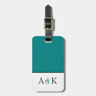 Ampersand Elegance: Teal Honeymoon Luggage Tag