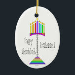 Ampersand Hanukkiah ornament<br><div class="desc">Celebrate the season with this vividly-colorful hanukkiah ornament whose central stand is made of ampersands. Other side features same hanukkiah and says, "Hanukkah Festival of Light". Happy Hanukkah! ~ karyn</div>