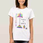 Ampersand Hanukkiah tee<br><div class="desc">"Hanukkah" and "Festival of Lights" surrounds this vividly-colourful hanukkiah whose central stand is made of ampersands.  Opposite side coordinated.  Happy Hanukkah!  ~ karyn</div>