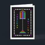 Ampersand Menorah Shabbat Shalom greeting card<br><div class="desc">Ahhhhhh,  when Friday arrives...   THANK You,  Abba,  for Your Shabbat Rest!  
I love the ampersand,  and this one is so special that it vertically itself to become part of a wonderful symbol.  Interior card is bordered and has coordinated design and date area.  Shabbat Shalom!  ~ karyn</div>
