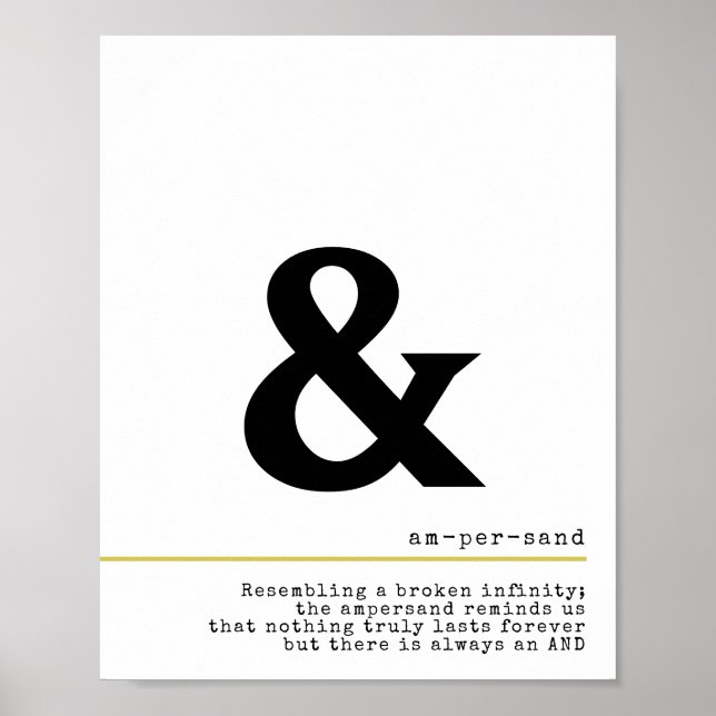 Ampersand Minimal Black Typography Poster (Front)