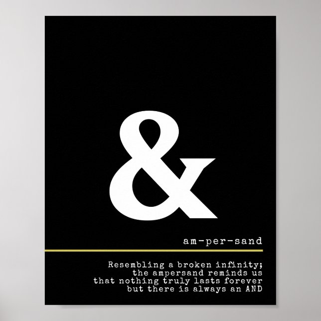 Ampersand Minimal White Typography Poster (Front)