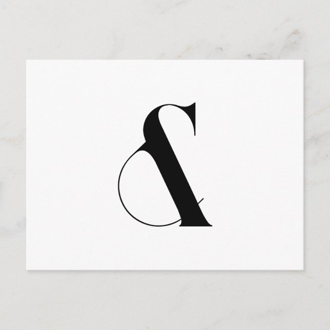 Ampersand Minimalist Modern Art Postcard (Front)