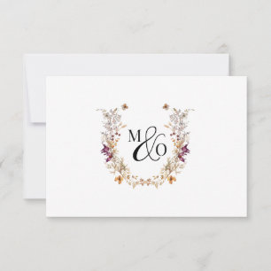 Ampersand Monogram Couple Wedding Wildflower Card