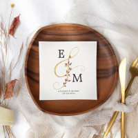 Ampersand Monogram Gold Fall Botanical Wedding