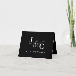 Ampersand Monogram Personalised Wedding Thank You Card