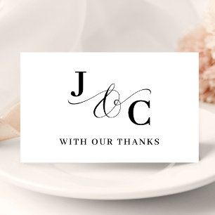 Ampersand Monogram Personalised Wedding Thank You Card