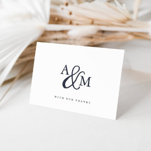 Ampersand Monogram Personalized Wedding Thank You Card