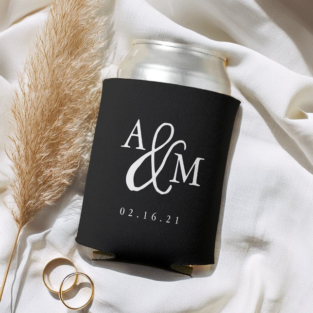 Ampersand Monogram Wedding Favour Can Cooler (Creator Uploaded)