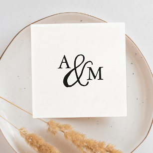 Ampersand Monogram Wedding Napkin