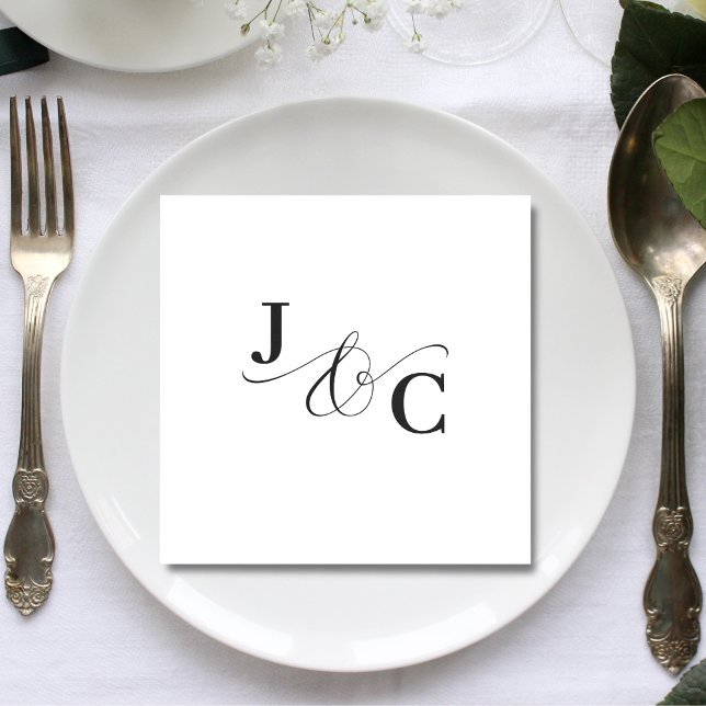 Ampersand Monogram Wedding Napkin (Creator Uploaded)
