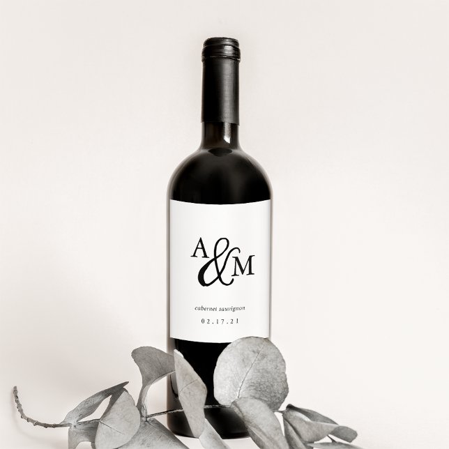 Ampersand Monogram Wedding Wine Label (Creator Uploaded)