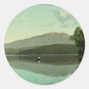 Ampersand Mountain at Round Lake (Middle Saranac) Classic Round Sticker