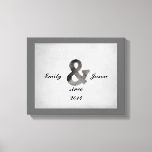 ampersand on wrapped canvas personalised