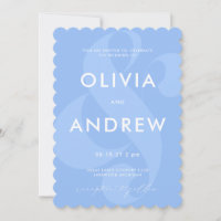 Ampersand Periwinkle Blue Wedding Invitation