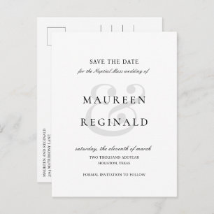 Ampersand Photo Traditional Wedding Save the Date Announcement Postcard