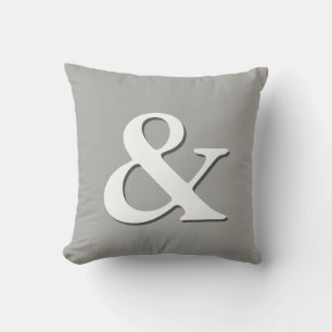 ampersand pillow grey and white modern chic