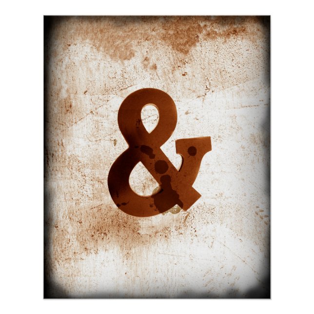 ampersand poster in sepia shabby chic style (Front)