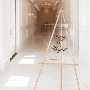 Ampersand Scripty Black & White Wedding Sign